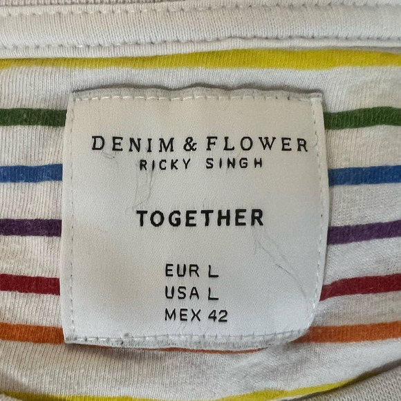 Denim & Flower Magical Designer Tee, Multicolor, Dabbing Unicorn, Large, PRIDE - Picture 6 of 10